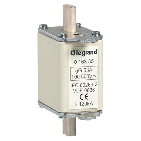 Предохранитель типа gG - размер 00 с индикатором 63 A | 016335 Legrand