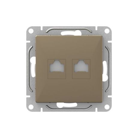 Механизм розетки RJ45 - 2шт, (cat5), шампань Эпика |UP1-SOC-2RJ45-5| EKF EKF арт. UP1-SOC-2RJ45-5