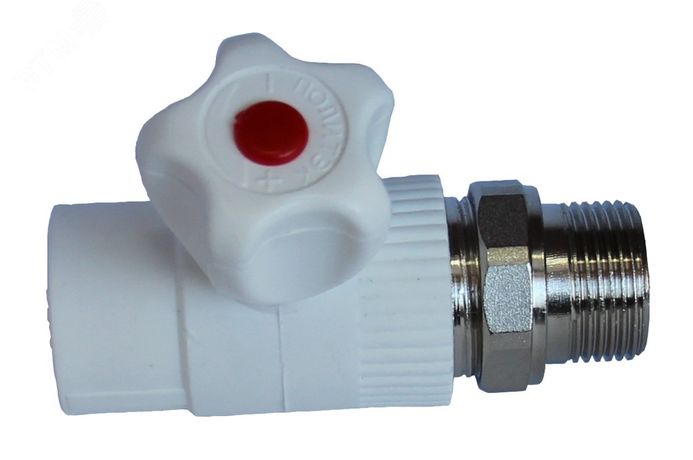 Кран для радиатора прямой 20х1/2' полипропиленовый PPR белый - 9910012012 Политэк