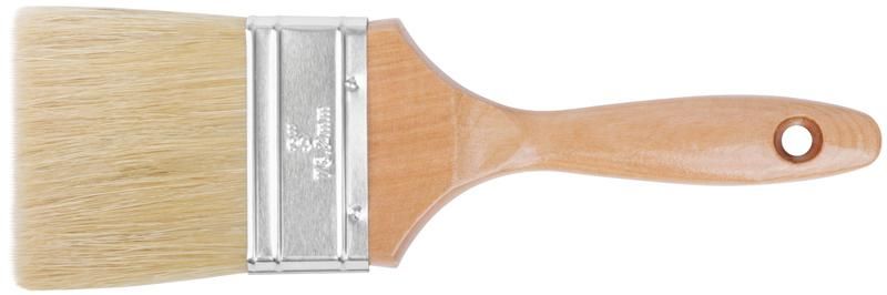 Кисть флейцевая ''Профи'', натур.светлая щетина, деревянная ручка 3'' (75 мм) - 01117 РОС