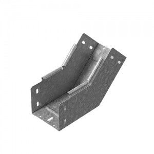 Угловой соединитель внутренний 45 град. к лотку 500х80, толщ. 1,0 мм, Сендзимир цинк, 036058 | УСВНР45-500х80-1,0-СЦ Ostec