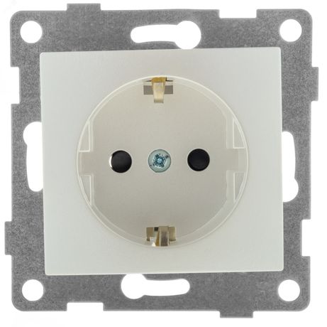 Механизм розетки 1-местн. с/з с з/ш СП Bravo 16А IP20 250В жемчуж. GUSI С10Р4-028