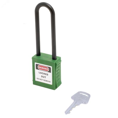 Замок безопасности навесной нейлоновая дужка BD-G34 Green - 10262 ПТК