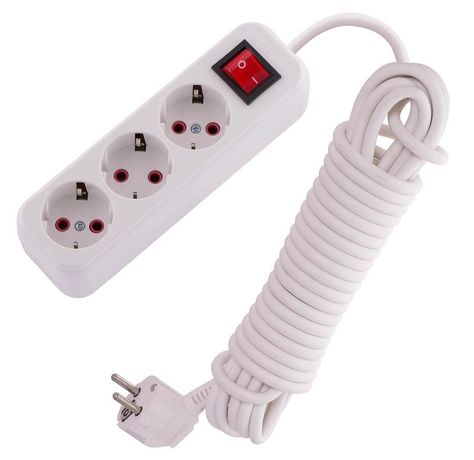 Удлинитель с заземлением 3 входа 7 метров выключателем - 720-0307-302 LEZARD