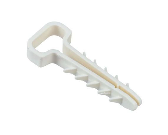 Дюбель-хомут для плоского кабеля белый PCD-F 05x08-45-100WH PA6.6 Jazzway (100 шт/уп) - 5054905