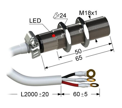 Выключатель бесконтактный PS2A-18M53-5B11-Z (ВБ2А.18М.53.5.1.1.Z) МЕГА-К A8010-80087088 МЕГА-К арт. A8010-80087088