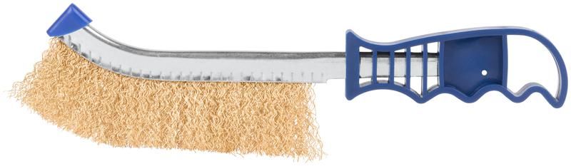 Щетка зачистная, латунированная витая проволока 0,3 мм, пластиковая ручка, 250 блистер, Profi - 82-923 РОС