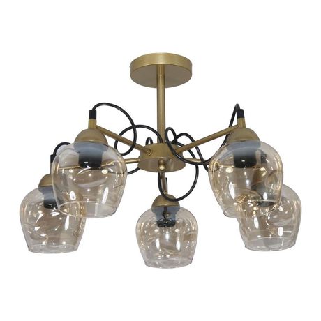 Светильник Мирра 151 зол. (Плафон 8268) НСБ 01-5х60-165 Е27 потолочный - 1005405272 Элетех