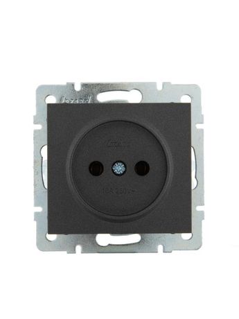 Механизм розетки 1-м Рейн керам. без заземл. черн. графит мат. Lezard 703-4188-121