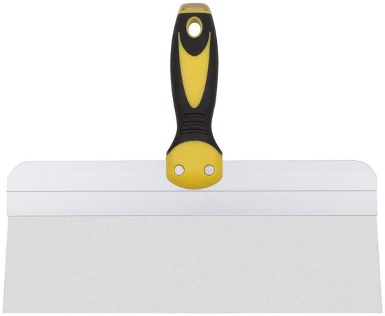 Шпатель фасадный нержавеющий Профи прорезиненная ручка с металлическим бойком 300 мм - 06444 РОС