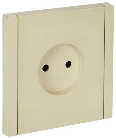 Розетка 1-м СП FORTE&PIANO FP418 10А без заземл. защ. шторок винт. крепл. ваниль IEK FP-R10-10-K10