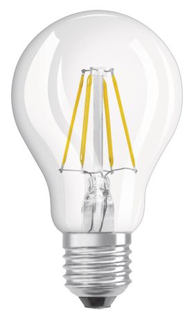 Лампа светодиодная филаментная LED Star A 4.5Вт (замена 40Вт) прозр. 6500К холод. бел. E27 470лм угол пучка 300град. 220-240В OSRAM 4058075466012