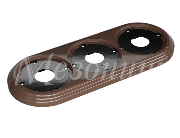 Рамка трехместная пластиковая, 234x92x14 мм, цвет - какао, серия УСАДЬБА, ТМ МЕЗОНИНЪ | GE30703-70 Greenel