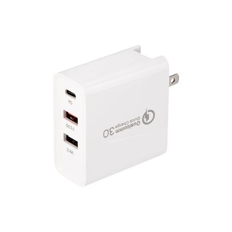 Устройство зарядное сетевое 2xUSB+USB Type-С переходник + адаптер 48Вт бел. Rexant 18-2214 MEET