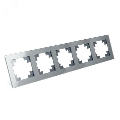 Рамка горизонтальная 5-местная, серия Катрин, GFR00-7005-03, серебро | 39639 STEKKER FERON