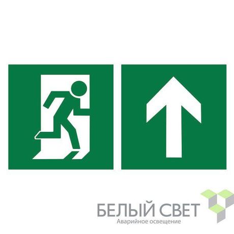 Знак безопасности NPU-3015.E38"Напр. к эвакуационному выходу прямо" Белый свет a25521 BS