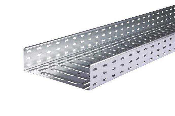 Лоток листовой кабельный LKS 830 FT RU, 85х300х3000 мм, S=0,7 перфорированный, сталь, горячее оцинкование - 6837593 OBO Bettermann
