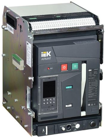 Выключатель автоматический воздушный ARMAT выдвижного исполнения 3P типоразмер B 85кА 1250А расцепитель TD с комплектом аксессуаров 220В: мотор привод катушка включения отключения - AR-ACB-3VB-085-1250A-TDCF IEK
