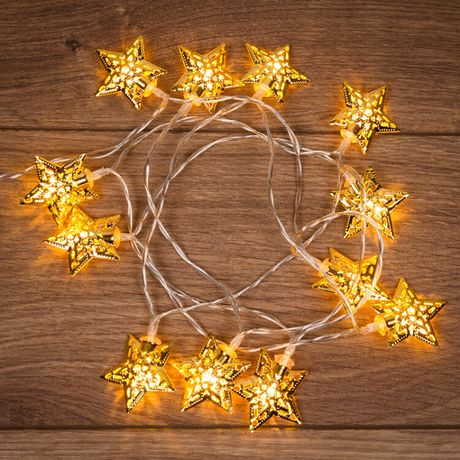 Гирлянда светодиодная на солнечной батарее "Звезды" 12 LED ТЕПЛЫЙ БЕЛЫЙ 1,2 метра | 303-070 NEON-NIGHT