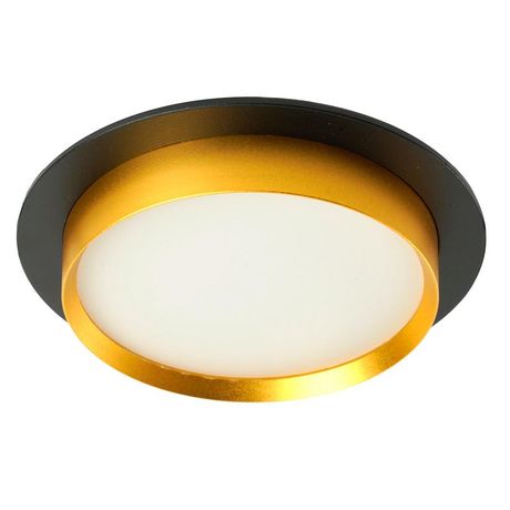 Светильник потолочный встраиваемый, 15W 230V GX53, черный + золото, круг, без лампы, DL507 | 51356 FERON