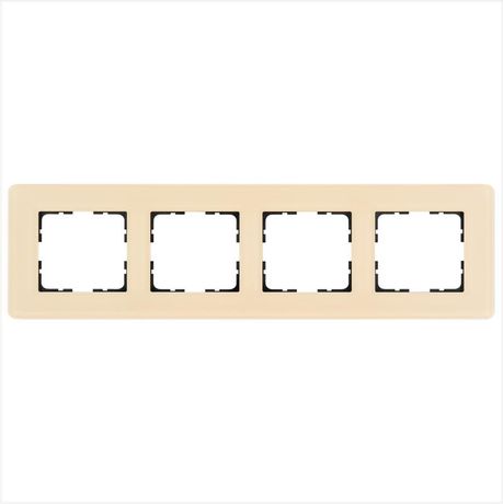 Рамка стеклянная матовая закругленная 4 пост цвет тауп - G1004GT-RM Jasmart