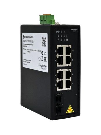 Неуправляемый промышленный коммутатор Ethernet, 8x10/100/1000BaseT, 2x100/1000BaseX SFP | NSETU210T08X02A SE APC