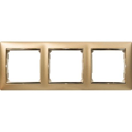 Рамка 3-м Valena горизонт. матовое золото Leg 770303 Legrand
