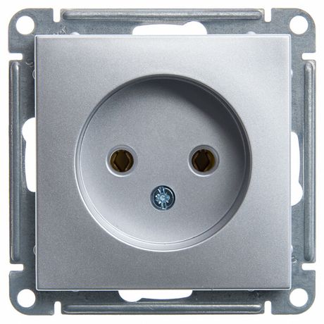 Розетка 1-м СП W59 16А IP20 без заземл. защ. шторок механизм матов. хром SE RS16-153-5-86 APC