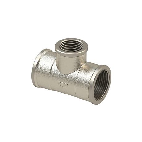 Тройник переходной латунь внутр./внутр./внутр. резьба 1 1/4дюйм х1/2дюйм х1 еврослот никель RTP 42243