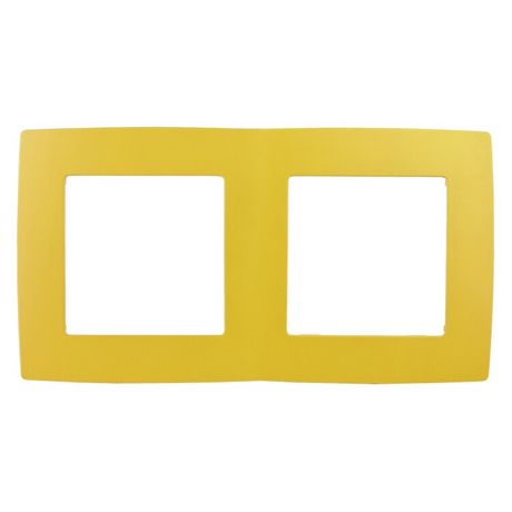 Рамка для розеток и выключателей 2 поста жёлтый пластик ЭРА 12 12-5002-21 - Б0019395