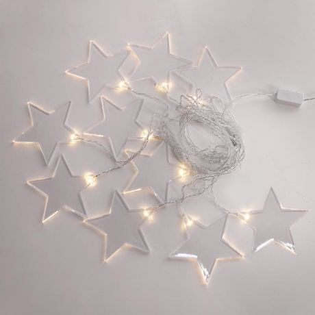 Гирлянда светодиодная "Айсикл" (бахрома) "Звезды" 1.5х0.6м 10LED тепл. бел. 0.51Вт IP20 провод прозр. Neon-Night 303-030