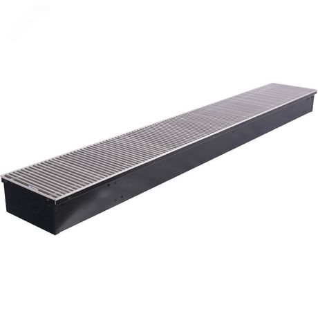 Конвектор внутрипольный SCN 110.240.1600 с естественной конвекцией (решетка роликовая, анодированный алюминий) - SCN-1100-1124160 STOUT RG008TBK24DBME