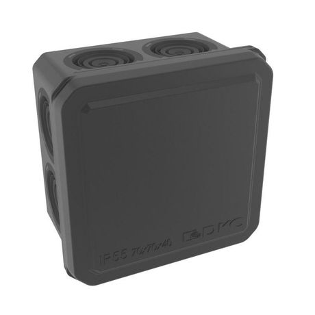 Коробка ответвительная с 8+2 кабельными вводами д.20/20мм, IP55, 70х70х40мм, черный | 53770B DKC ДКС