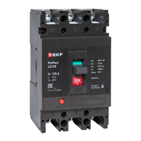 Выключатель автоматический LS125 18кА 3P 125А ProPact | mccb-125-18-3-125-ls EKF