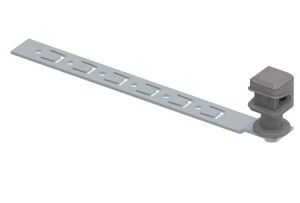 Держатель КЛИК круглого проводника на пластине под черепицу L-415, гор. цинк, 394052 | МД-052-ГЦ Ostec