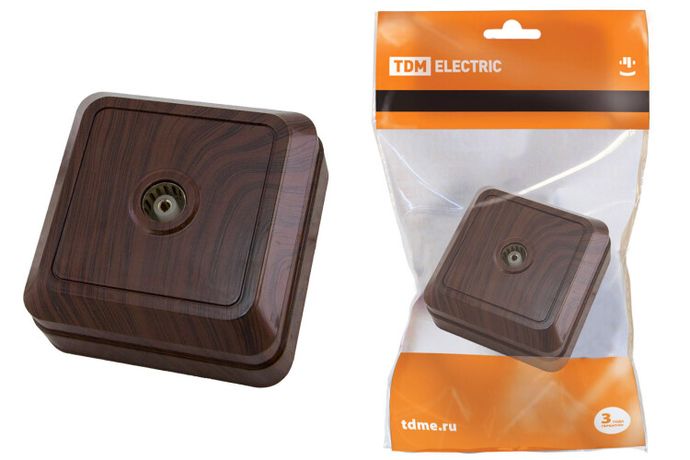 Розетка TВ простая (0-2400 Гц, "мама") открытой установки, IP20 бук "Ладога" | SQ1801-0042 TDM