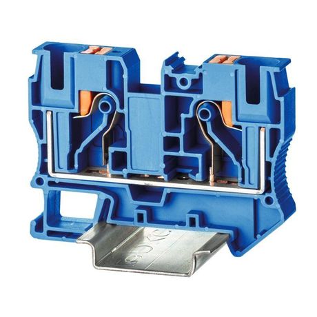 Клемма проходная , зажим push-in, 2 точки подключения, 10 кв.мм, синяя - VPR-10-BU ДКС