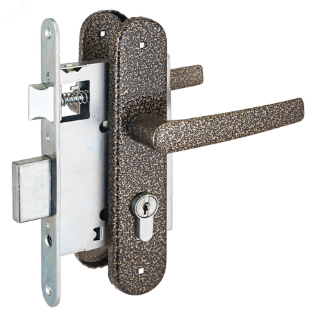 Замок врезной Птимаш ЗВ4-308 бронза ШУРУП с/руч - 8458 ПТК