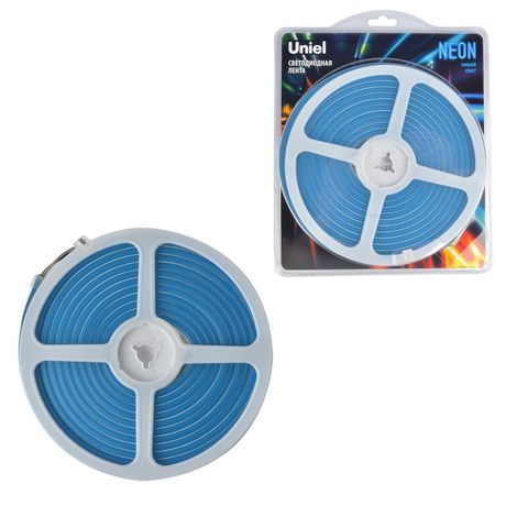 Гибкая светодиодная лента. NEON ULS-N01-2835-120LED/m-6mm-IP67-DC12V-9W/m-5M-BLUE катушка 5м. в блистере синий свет - UL-00009085 Uniel