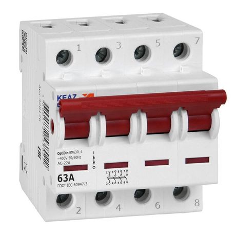Выключатель нагрузки модульный OptiDin BM63PL-463-УХЛ3 (BM63PL) | 328176 КЭАЗ