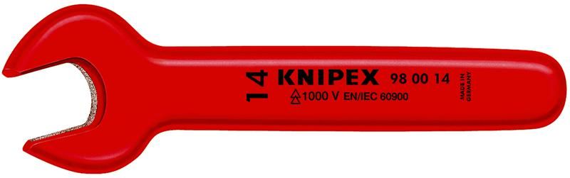 Ключ гаечный рожковый метрический VDE 1000В размер под 17мм L-155мм диэлектрический Knipex KN-980017