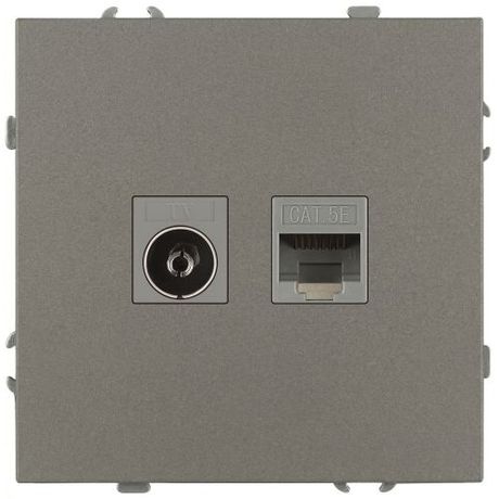 Розетка комбинированная RJ45+TV СП 16А IP20 250В Galaxy титан MC Б0070788 MC арт. Б0070788