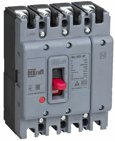 Выключатель автоматический 4п 160А 36кА ВА-303 DEKraft 22783DEK APC