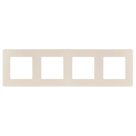 Рамка для розеток и выключателей серия 12 12-5104-02 на 4 поста, сатин, слоновая кость | Б0052530 ЭРА