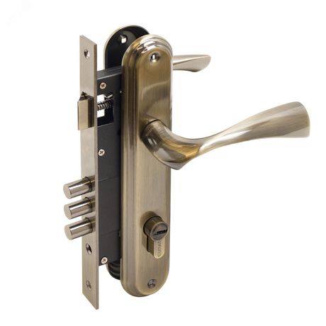 Замок врезной БУЛАТ ЗВ4-3.03.01 НОМОС бронза 5 перф.кл. с/руч - 13561 ПТК