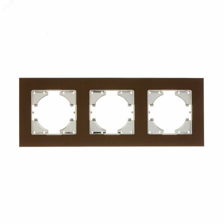 Рамка 3-местная Ugra алюминий, коричневый - С1130-036 GUSI