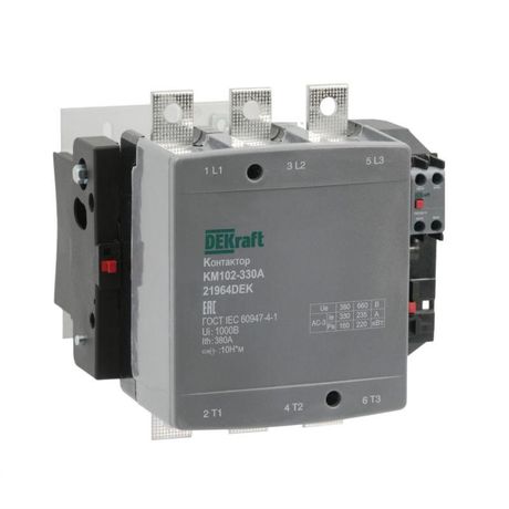 Контактор 330А 220В_АС АС3_ АС4 1НО+1НЗ КМ-102 | 21964DEK DEKraft APC