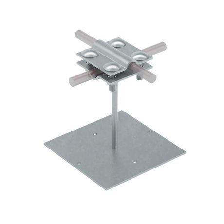 Приклеиваемый держатель с крестообразным соединителем для прутка 5-12 мм и полосы до 20 H90 - MA0490 КМ-Профиль