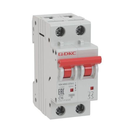 Выключатель автоматический двухполюсный YON MD63-2D25-6 6kA | DKC ДКС