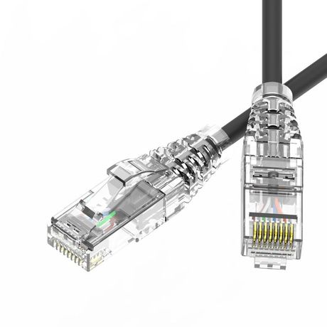 Патч-корд неэкранированный SLIM CAT6 U/UTP 4х2, 28 AWG, LSZH, чёрный, 5м - RN6UU4550BK-28 ДКС